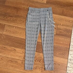 Youth Gray Plaid Pants with Chain Accent